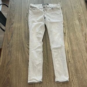 Express Jeans Womens Legging Mid Rise Stretch Denim Cotton Blend Light Grey Sz 6